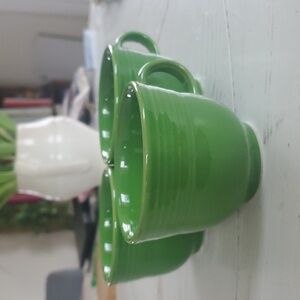 Set of 3 shamrock green Fiestaware teacupa